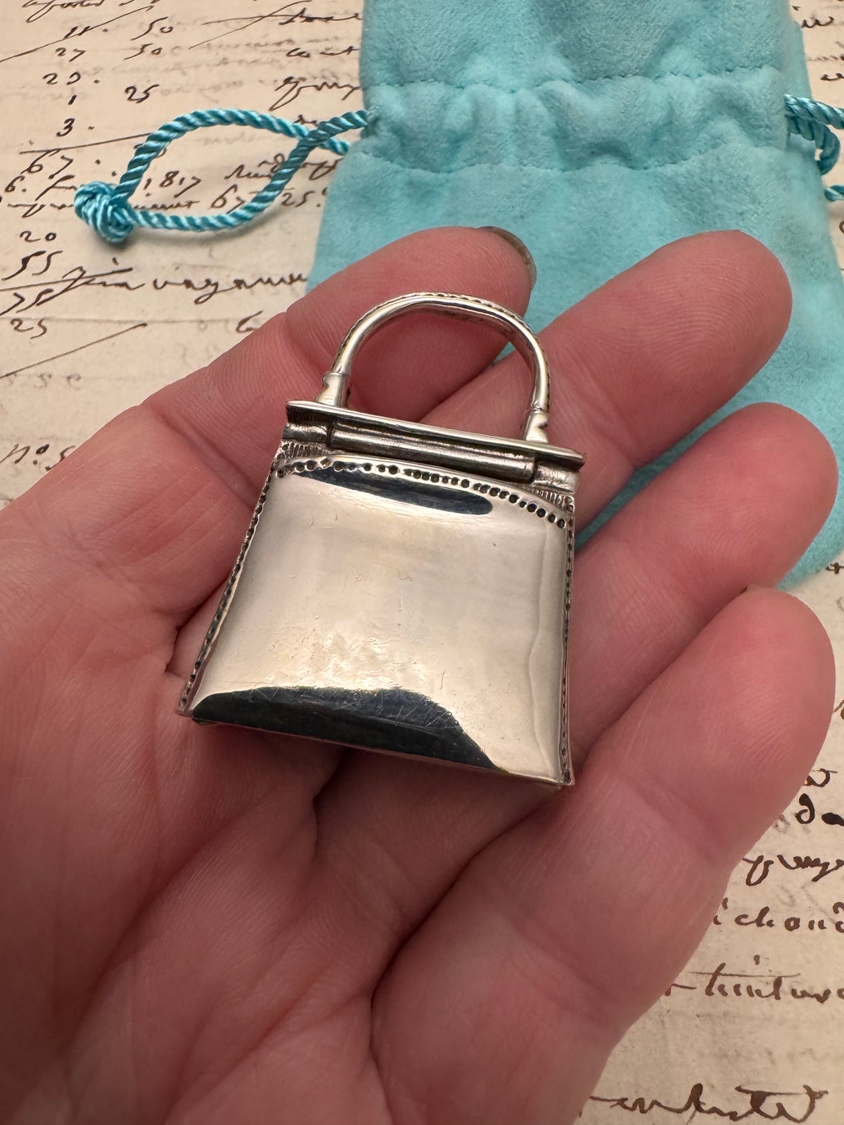 Sterling Silver Tiffany Top Handle Bag