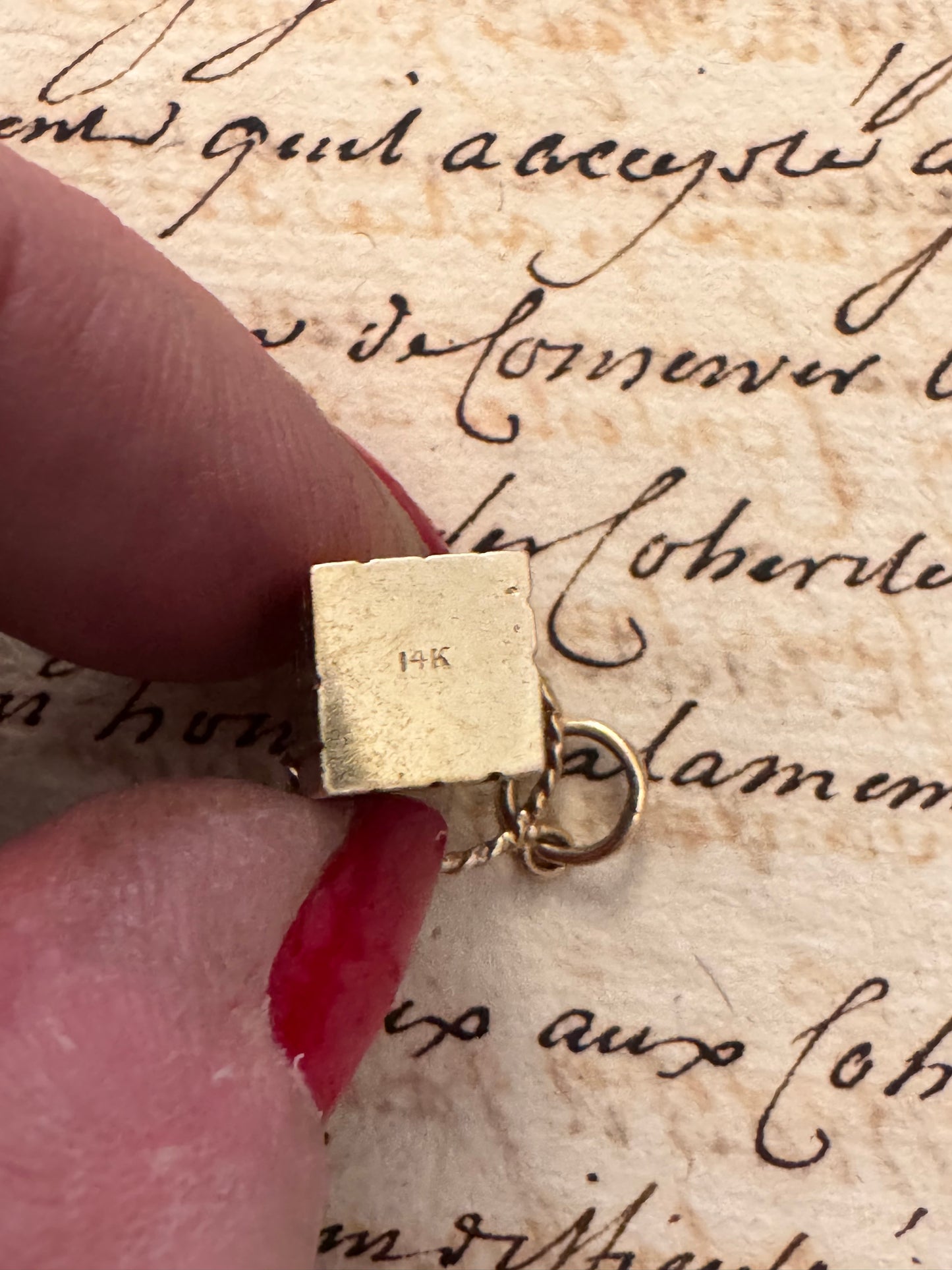 miniature vintage 14k gold perfume bottle charm