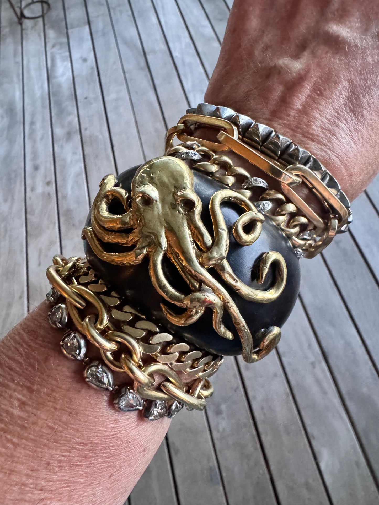 JKC Ebony and Bronze Octopus Cuff