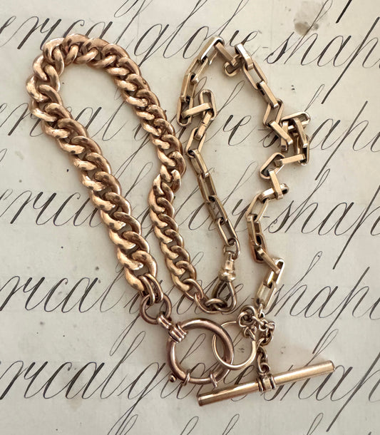 Heavy French Antique Gold Filled Watch Chain