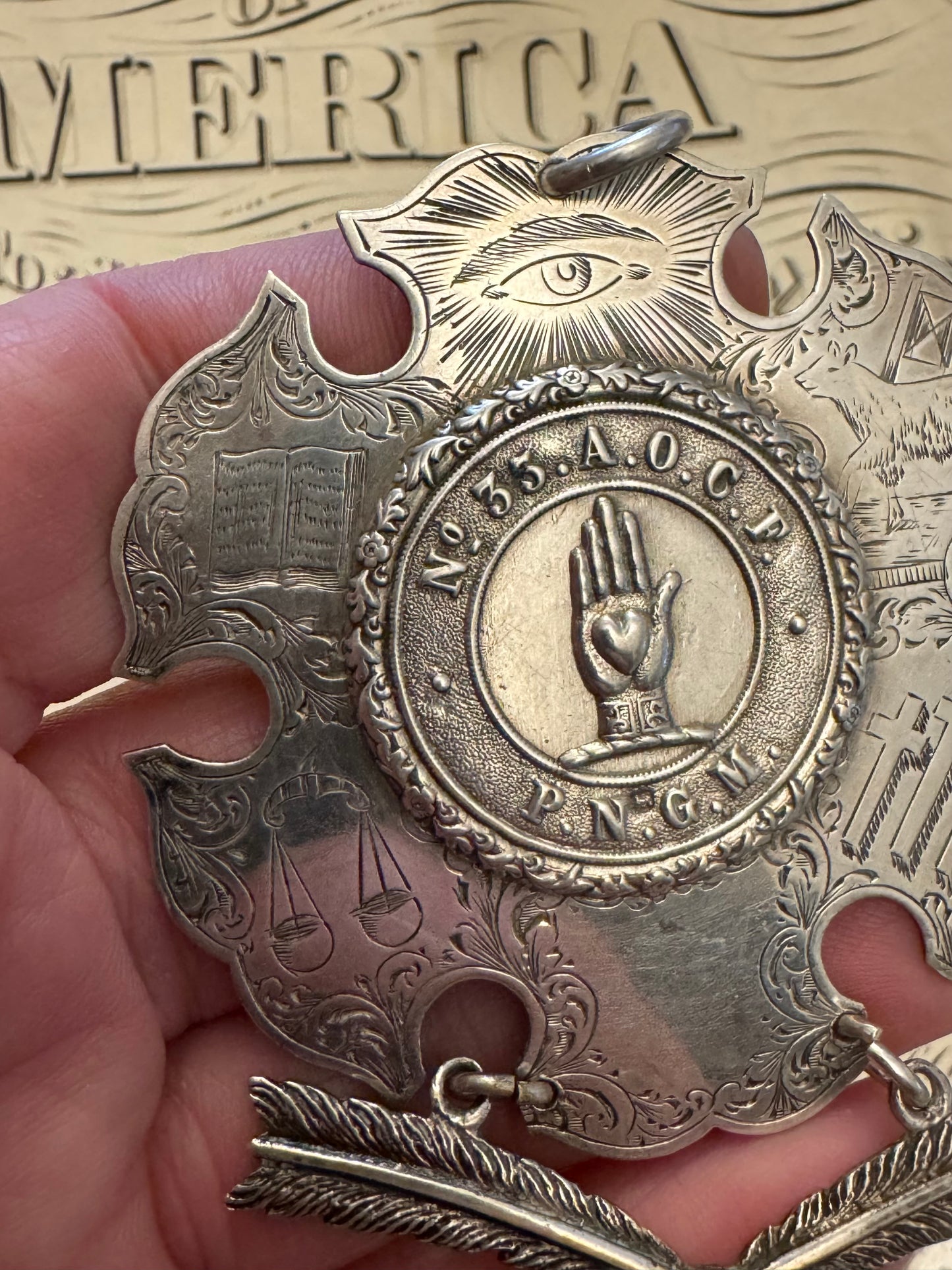 [JOE TEST] Incredible English Antique Sterling Goodfellows Medallion (Copy)