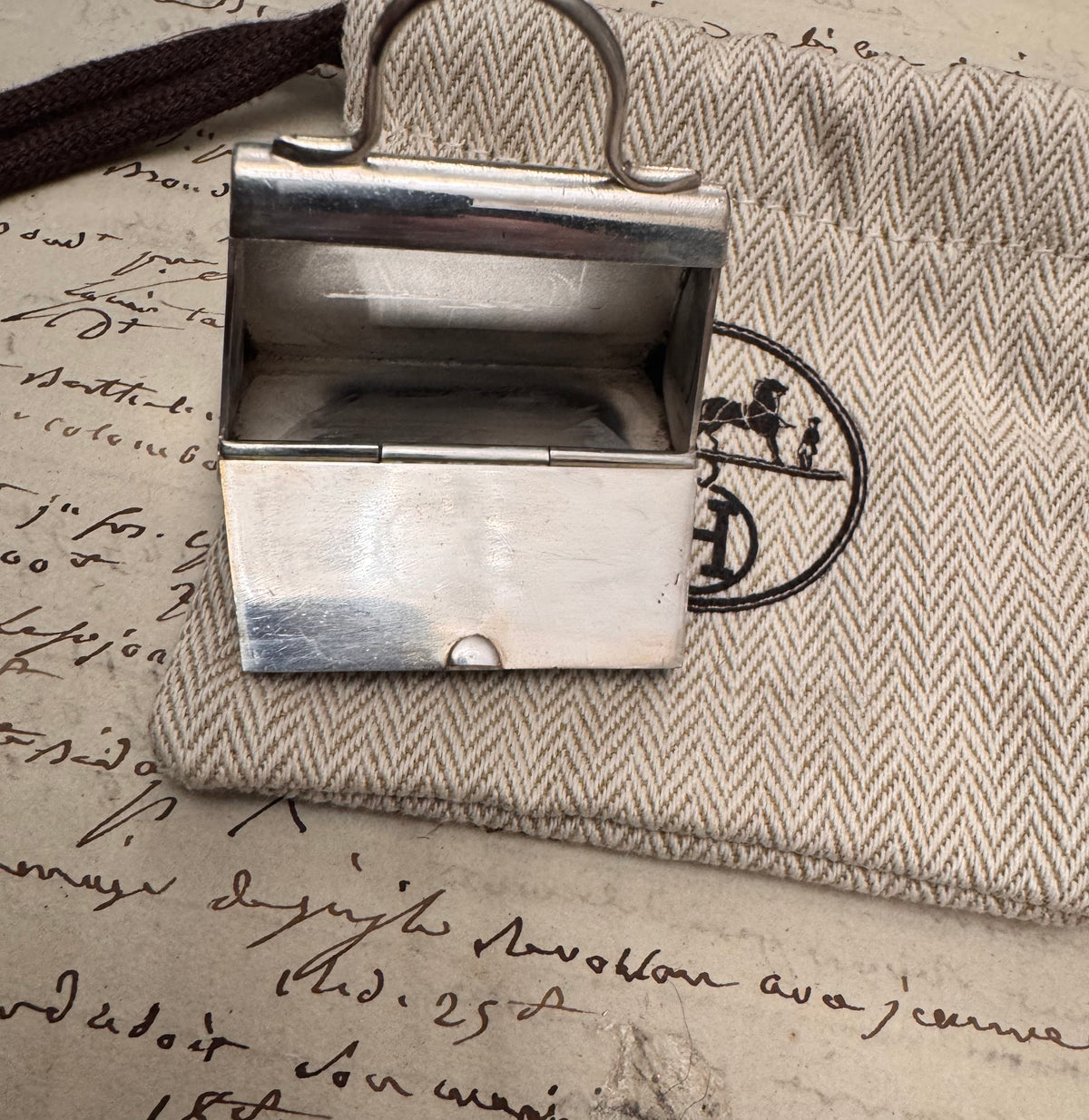 Sterling Silver Hermès Kelly Bag