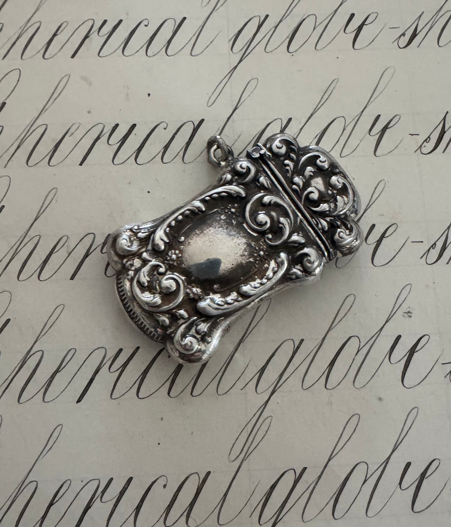 Beautiful Embossed and Engraved Match Safe