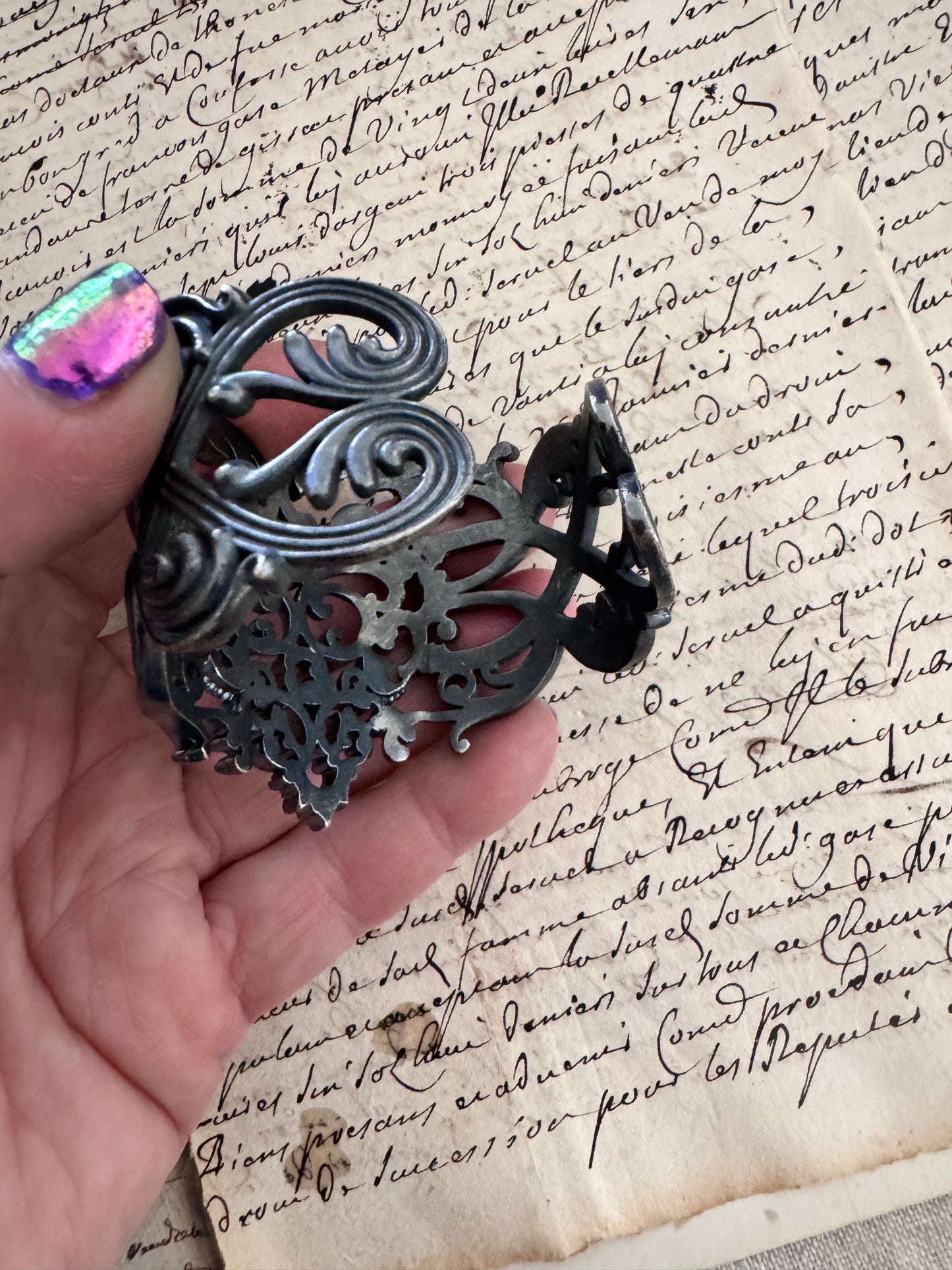 JKC “Berlin Iron” Oxidized Sterling Silver Cuff