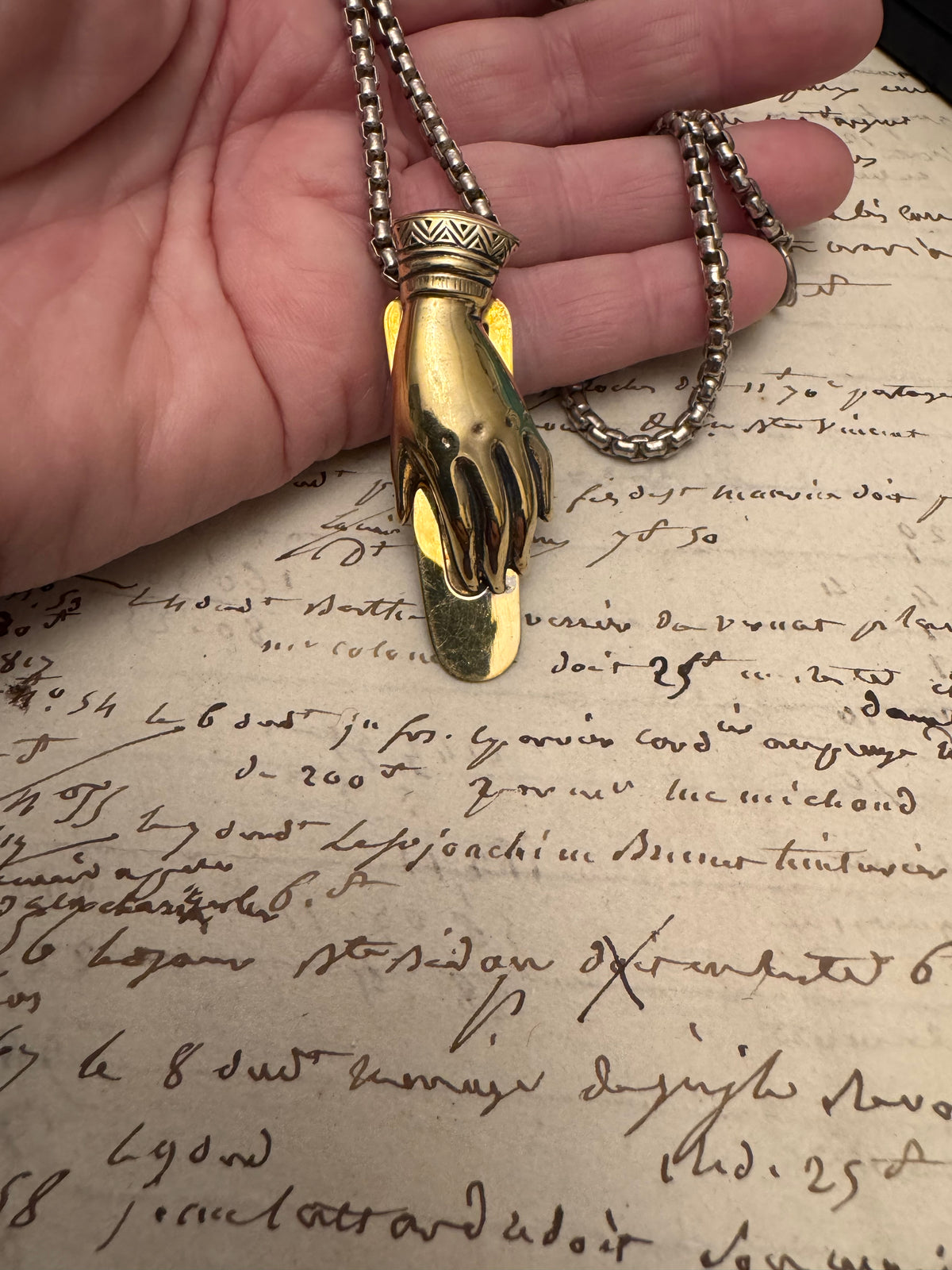 Very Early Tiffany Gold Plated Sterling Hand Clip