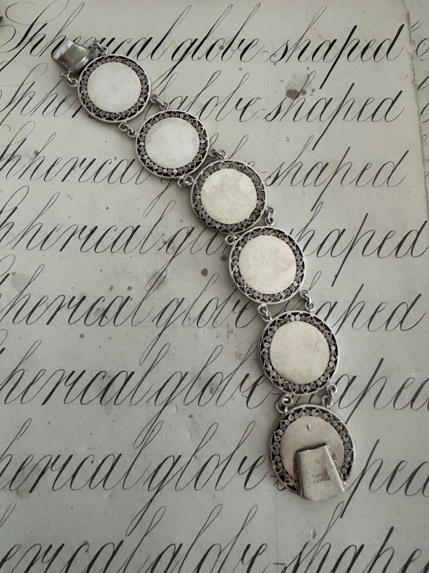 Fabulous Vintage Silver Bracelet with Chinese Characters