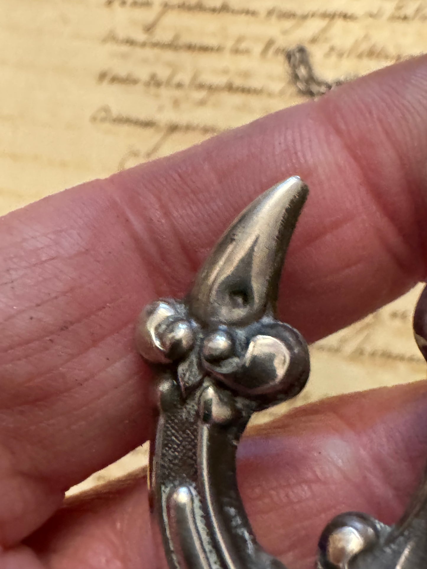 spectacular English Victorian large anchor needle case from chatelaine