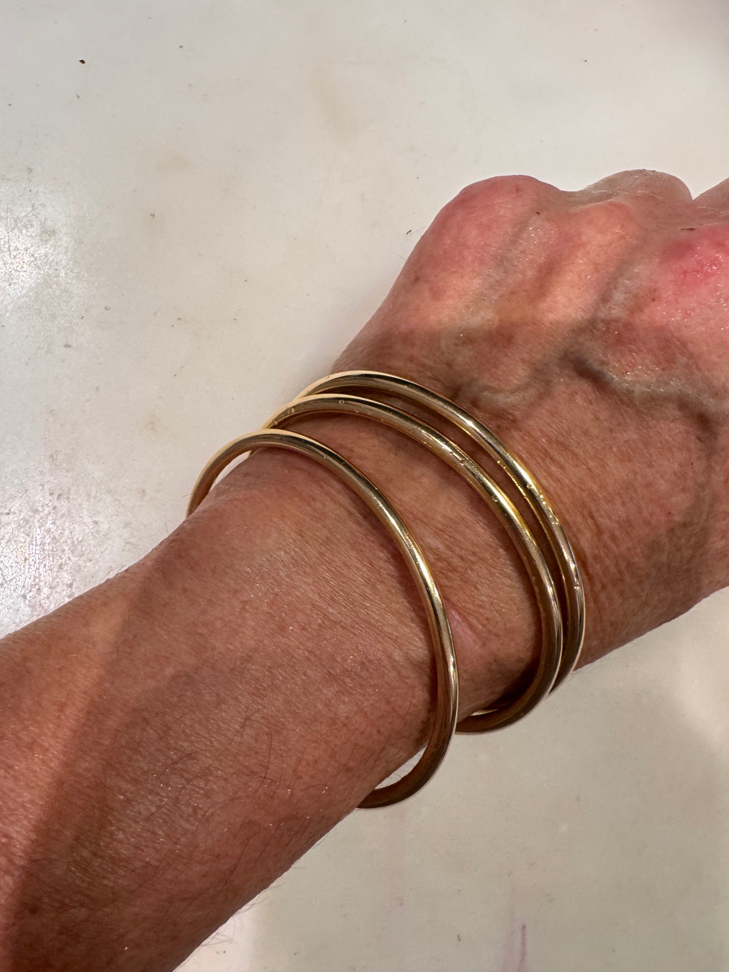 Gorgeous Set of Three 14k Gold Bangles