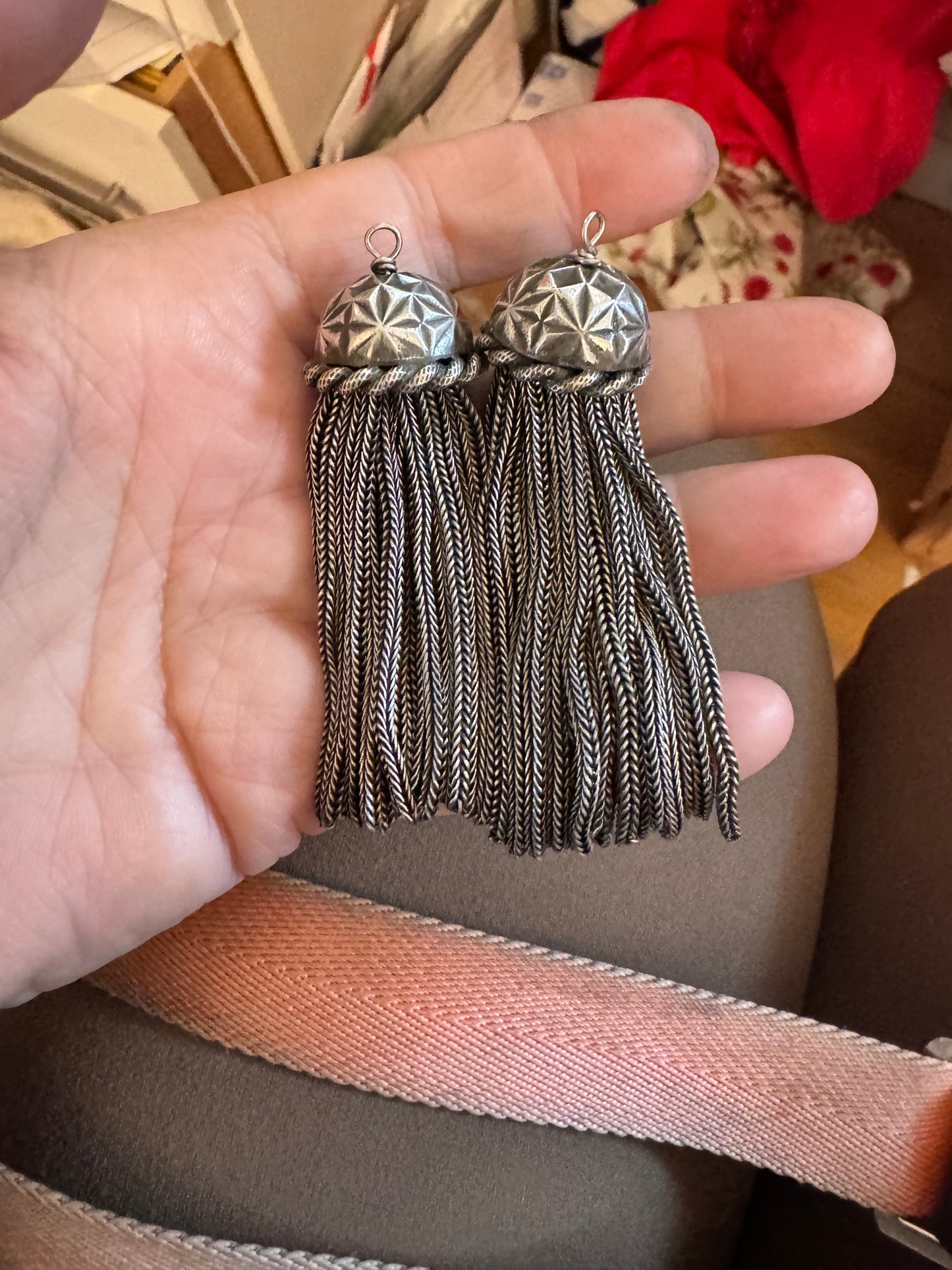 Gigantic Antique Sterling Tassels