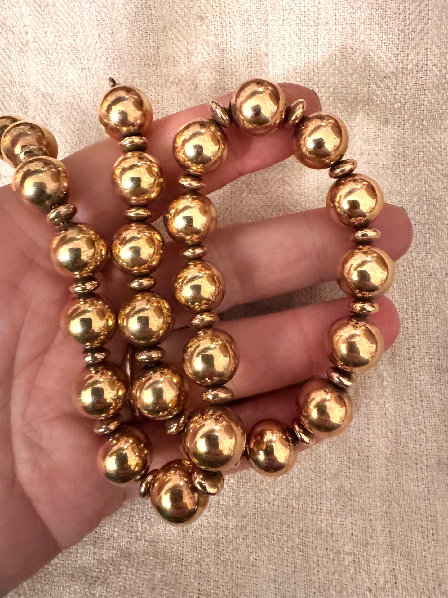 Super ENORMOUS Vintage Gold Filled Beads