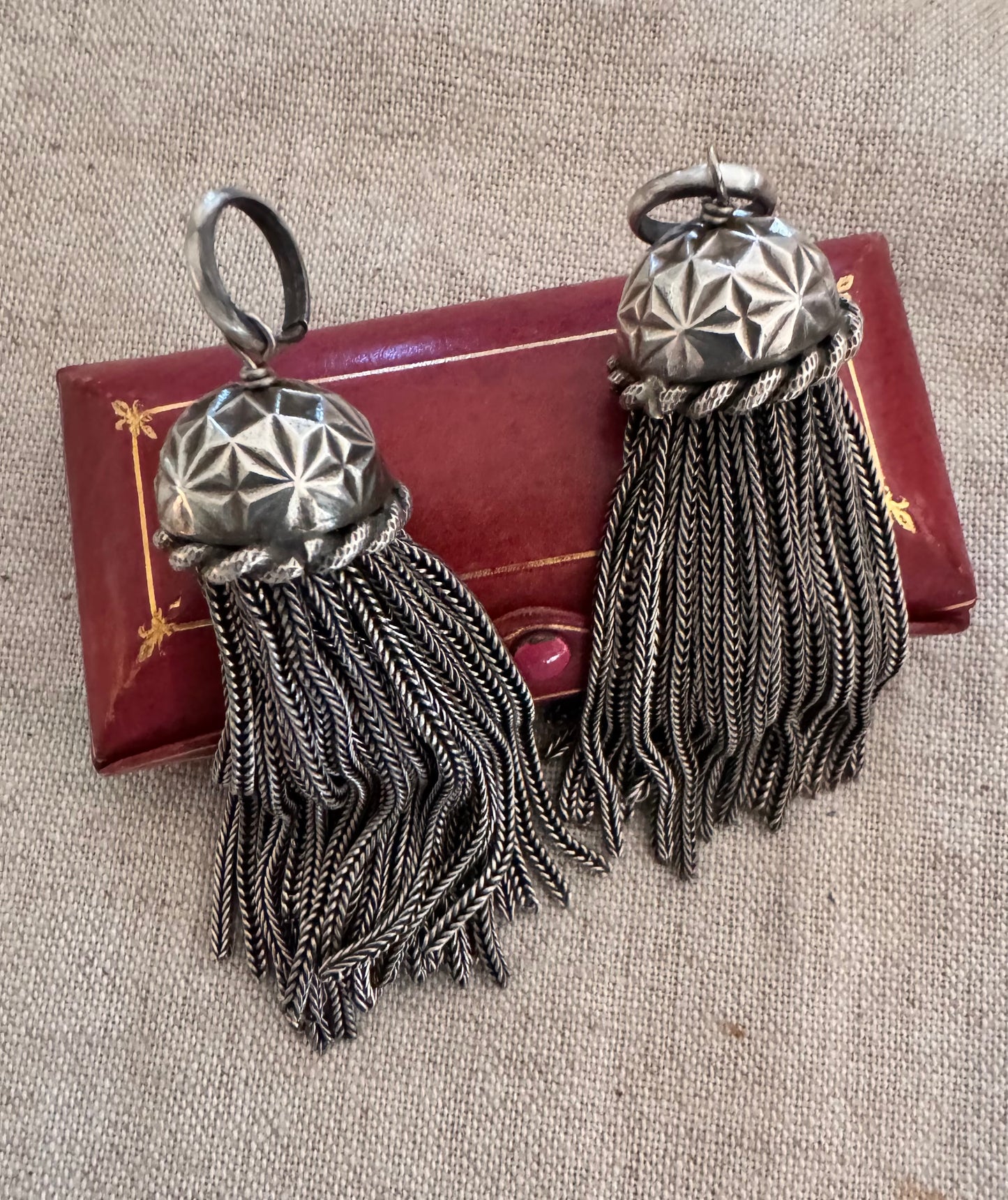 Gigantic Antique Sterling Tassels