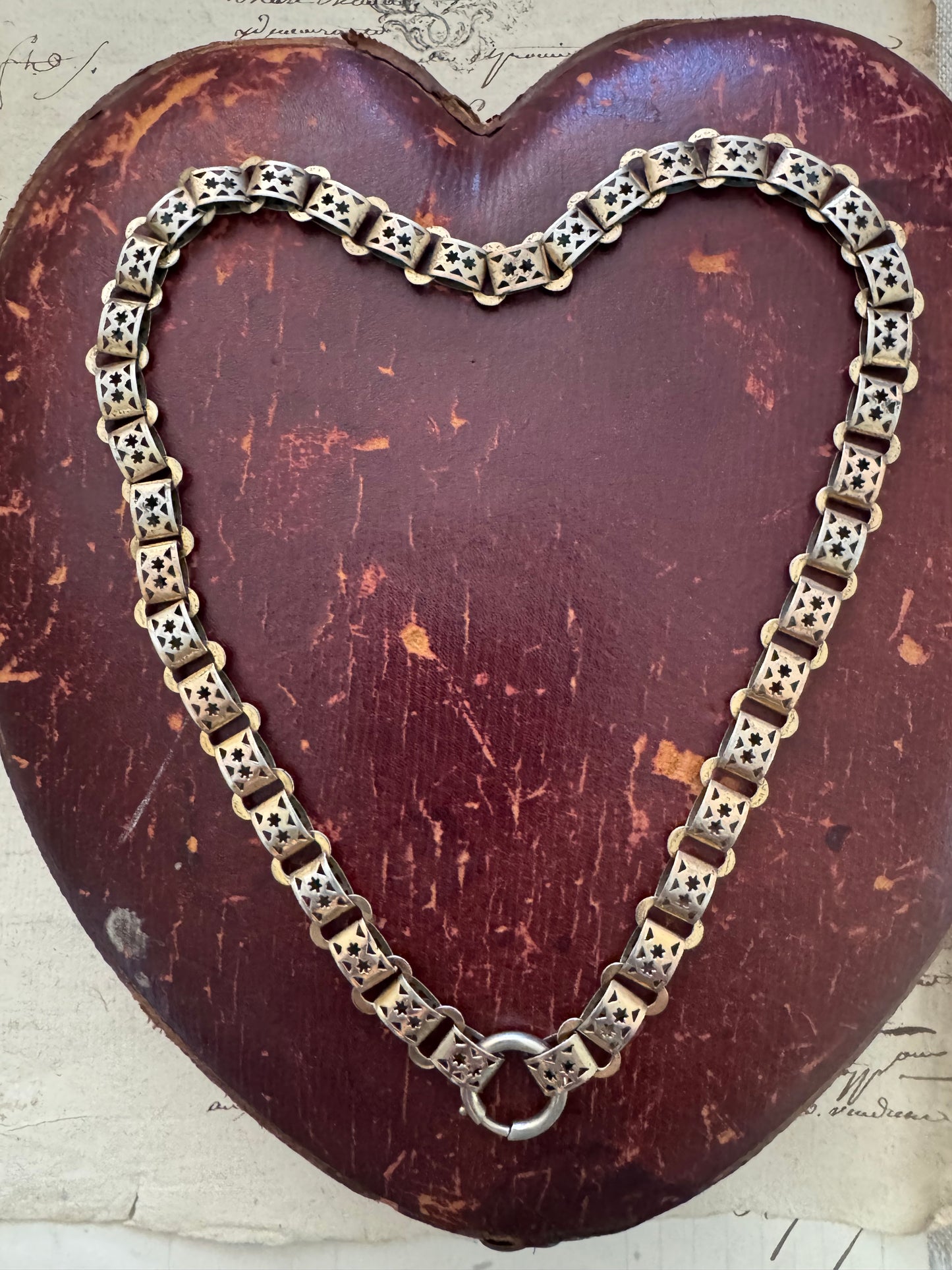Victorian European Silver Bookchain with Stars