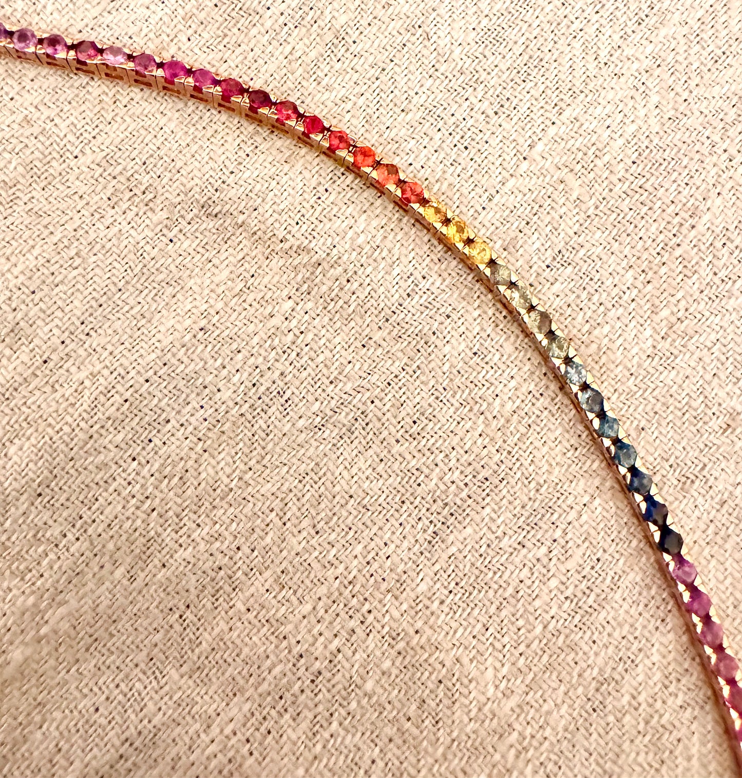 18k Rose Gold Exquisite Sapphire Rainbow Bracelet