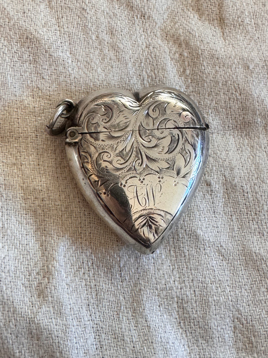 Antique Heart Match Safe