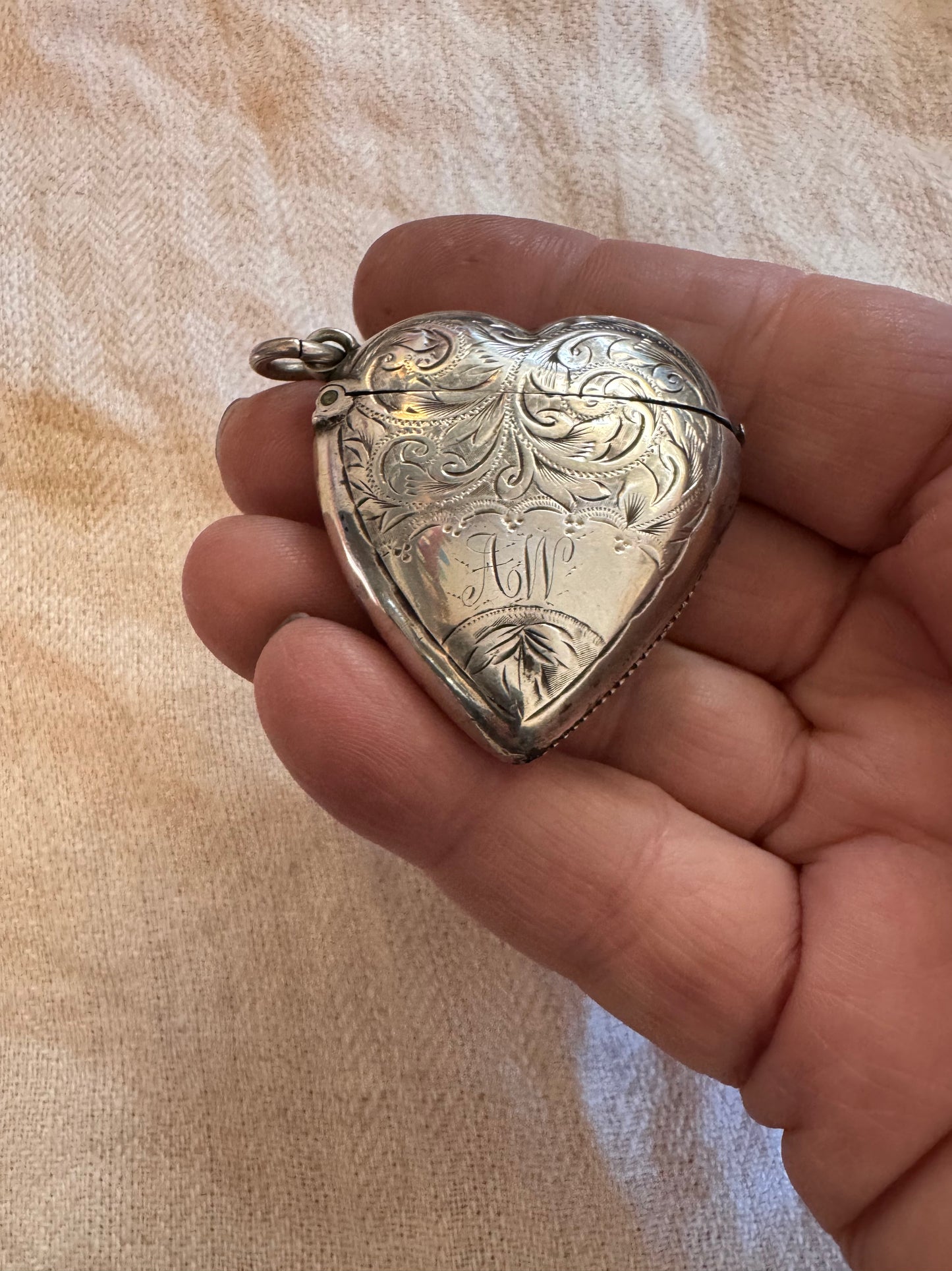 Antique Heart Match Safe