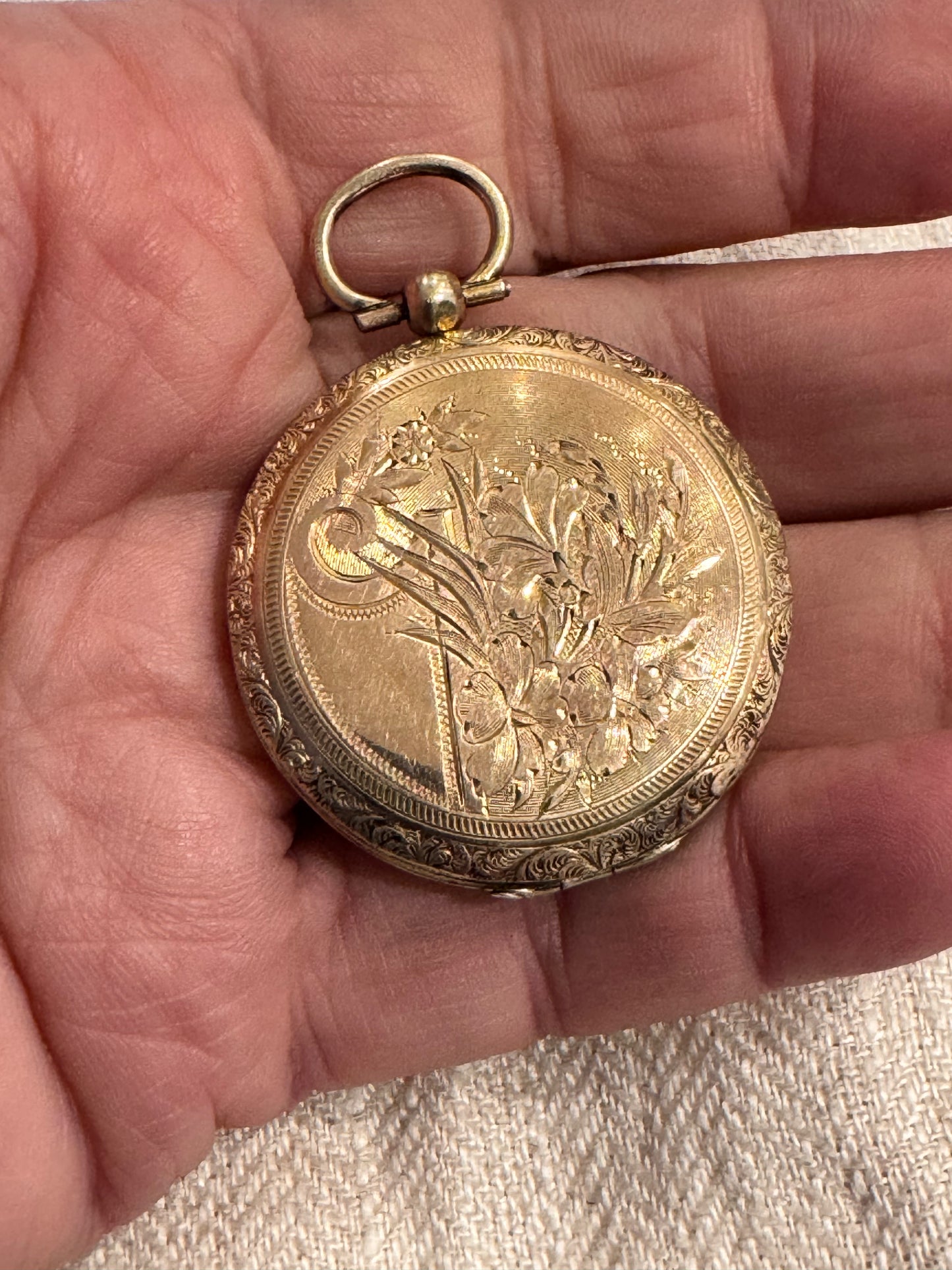 Exquisite Victorian Engraved and Engine Turned Locket with Daguerreotype