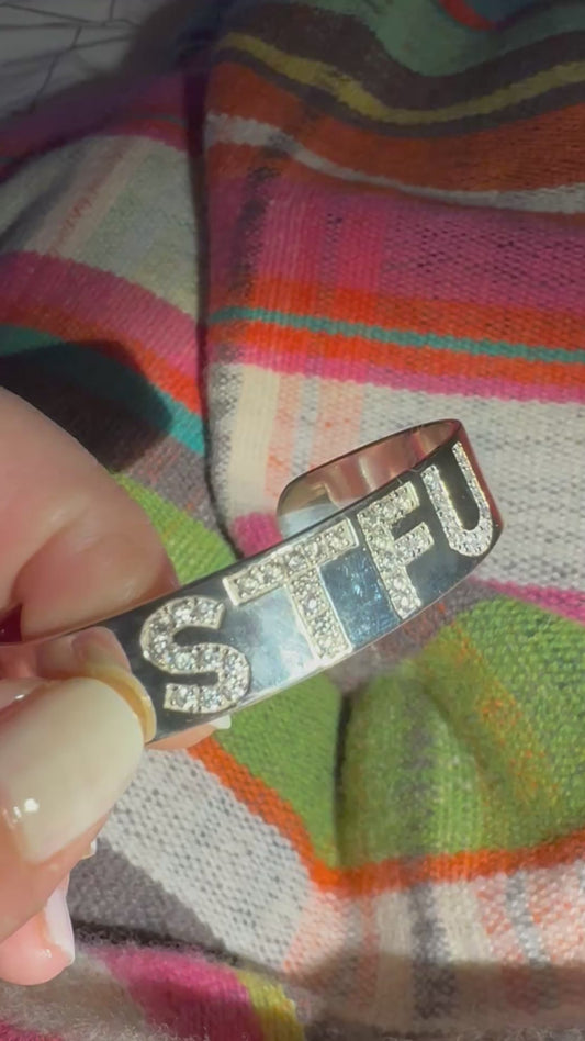 Special Order Sterling Silver and CZs STFU Cuff